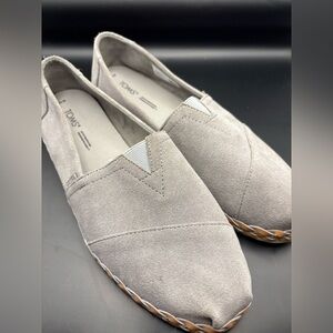 TOMS suede espadrille alpargata style Gray Slip-Ons size 10